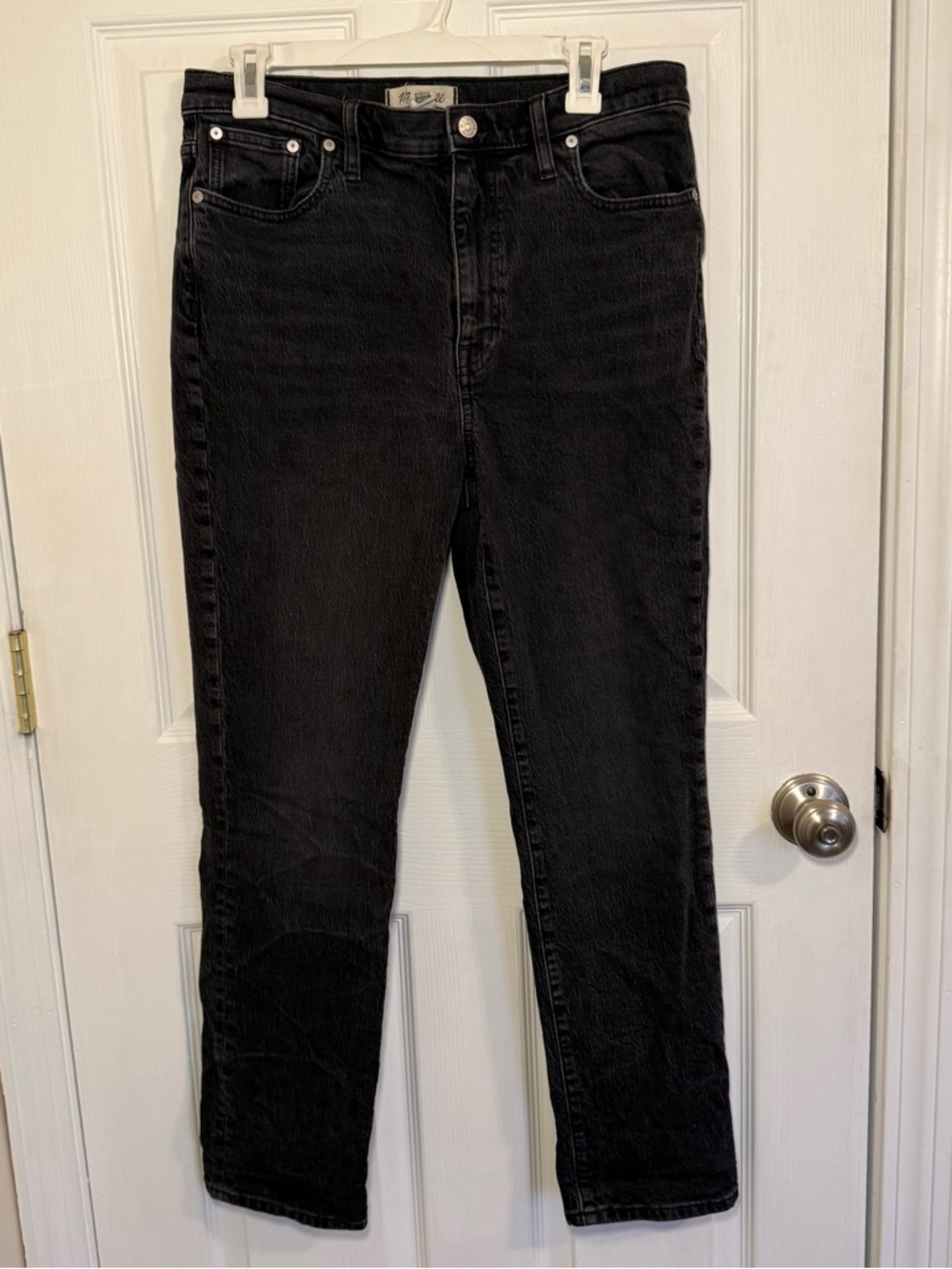 Madewell Washed Black High-Rise Straight Jeans